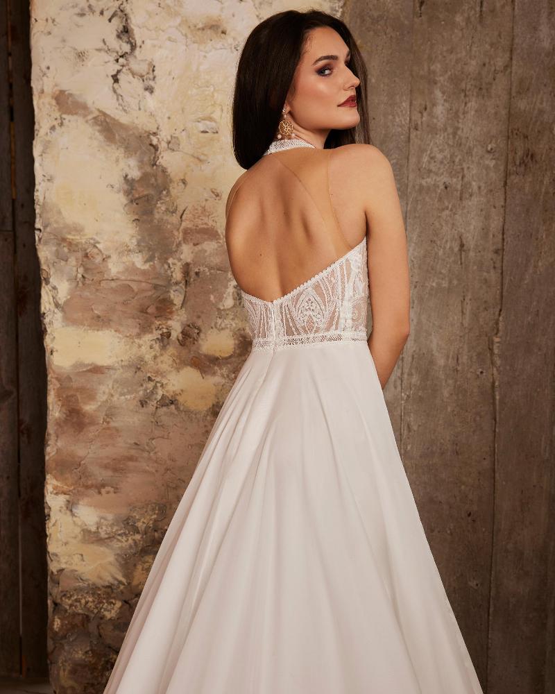 Lp2235 high neck boho wedding dress with long sleeves and open back7